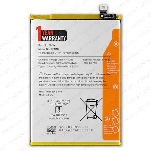 Image of BN5X Battery 5160mAh for Xiaomi Redmi 14C 5G - with 1 Year Warranty* (Black, 2411DRN47I)