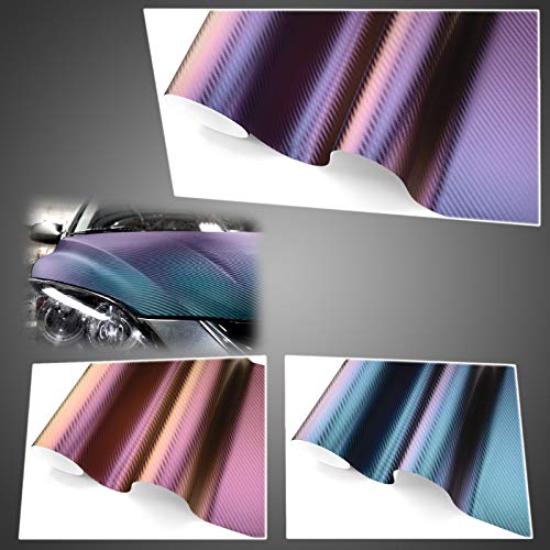 Free Tool Kit Chameleon Purple Gold 3D Carbon Fiber Textured Matte Car Vinyl Wrap Sticker Decal Film Sheet Color Shifting Change - 12