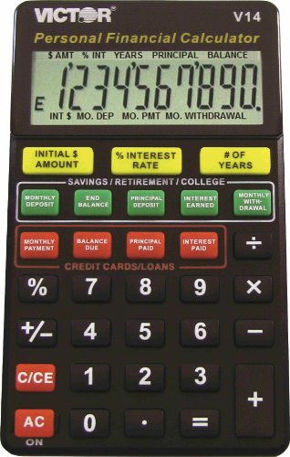 Victor V14 Personal Financial Calculator for Dummies, Black