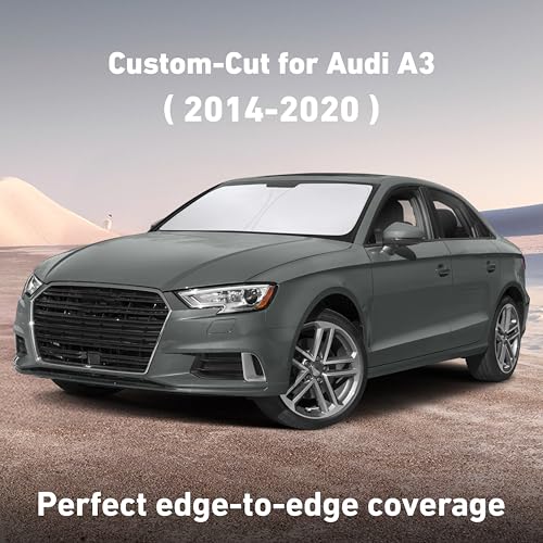 Image of EcoNour Windshield Sunshade Compatible for Audi A3 2014-2018 2019 2020, Sun Visor for Front Windshield & Window Sun Shade Cover, UV Heat Blocker & Protector, Car Accessories