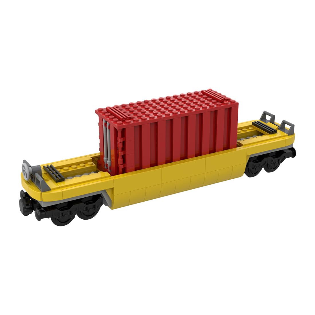 ClearEdge City Freight Train Set MOC-159041 TTX 40-inch Container Trucks Building Set, Carriage with Container MOC Collectible Train Display Set (