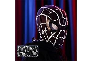 Black Spiderman Costume Men Mask Moving Eyes