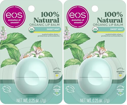 eos 100% Natural & Organic Lip Balm - Sweet Mint, All-Day Moisture, Dermatologist Recommended for...