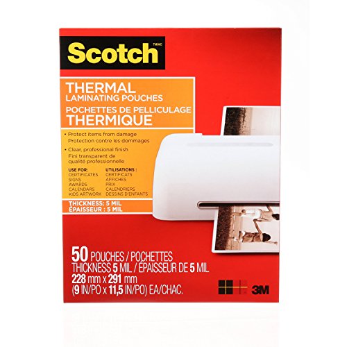 Scotch Thermal Laminating Pouches, 8.97 in x 11.45 in Laminating Sheets, 5-Mil Thick, 50 Pouches image 2