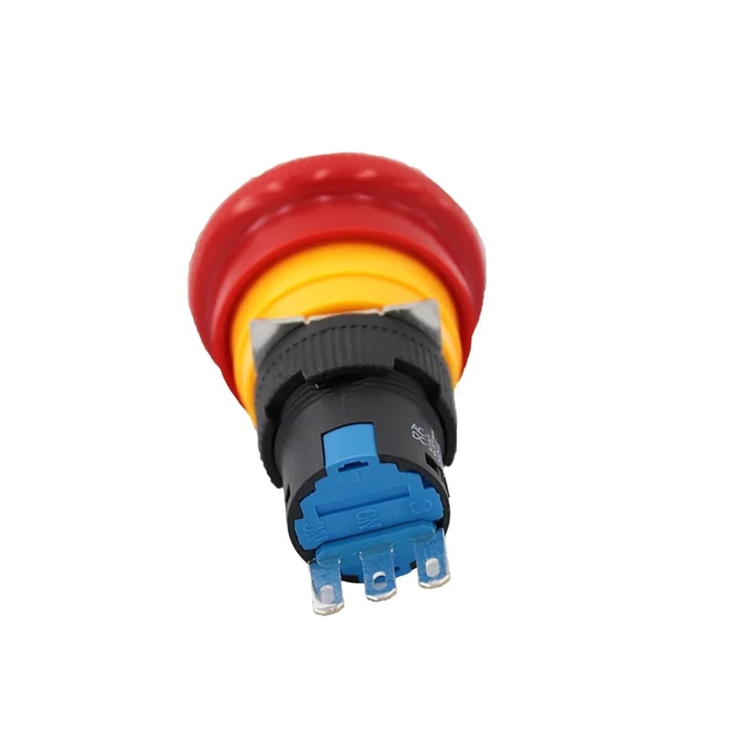 Mushroom Head Emergency Stop Push Button Switch XB6AS83 XB6ETN52 LA68 LAS1 LAY16 SB6R11MS Turn to Reset Ø16mm (Color : with Cover, Size : 1NO and 1NC)