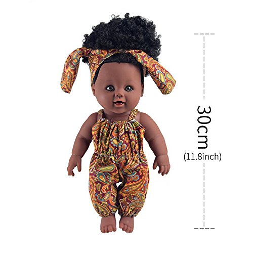 Nice2You Black Dolls 12In American African Girl Baby Doll For Kids Aged 2 3 4 5 6 7 Years Fashion Play Doll Reborn Baby Toy Doll - Life Size Soft Adjustable Perfect For Birthday #TOP6