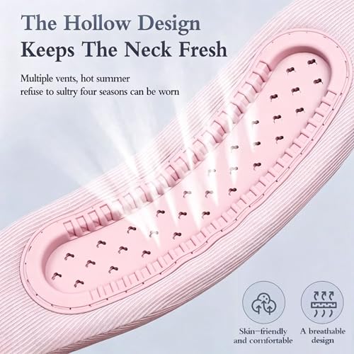 Image of Neck Brace Support Cervical Collar Silicone Posture Corrector for Men and Women Relieves Discomfort in The Neck and Shoulders Caused by Prolonged Work(Pink)