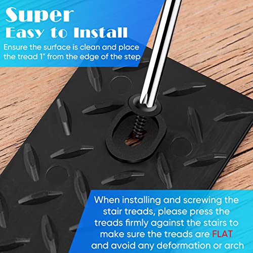 Abs Plastic Anti-Slip Treads, Safety Step 10 Pack Black (32" X 2"), Outdoor Non-Slip Tread Strips - Weather Resistant Traction Strips For Stairs, Ramps, Boats, Decks, Ladders, Wood, Concrete Metal #TOP2