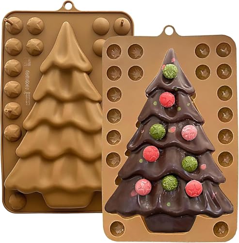 BAKING SET 3D Christmas Tree Silicone Mould, Holiday Reusable Pine Tree Mold for Baking, Resin Crafts, Candy, Soap, & Festival Decoration Large Size