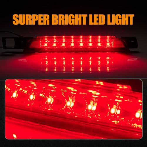 Image of Third 3rd Brake Light LED for 2010-2017 Chevy Equinox, High Mount Rear Brake Lights Assembly for 10-17 GMC Terrain, Waterproof Center Cab Lamp Stop Light (Red)