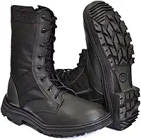 Bota Coturno Militar Com Ziper E Cadarço Couro Extra Leve Conforto e Segurança