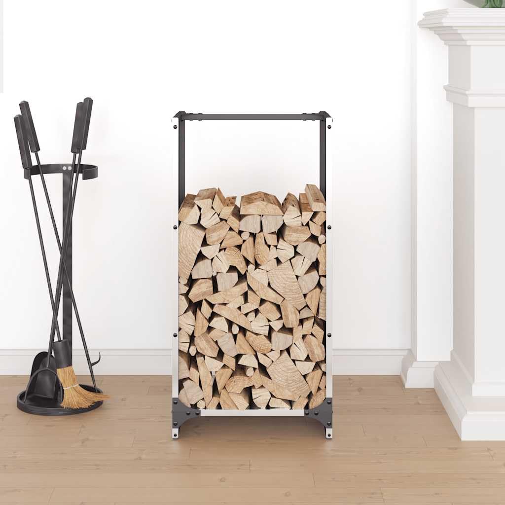 Brennholzregal aus Edelstahl 40x30x80 cm für Kamin und Ofen, robustes Holzregal mit großem Fassungsvermögen für Wohnzimmer, Terrasse, Garten und Innenbereich