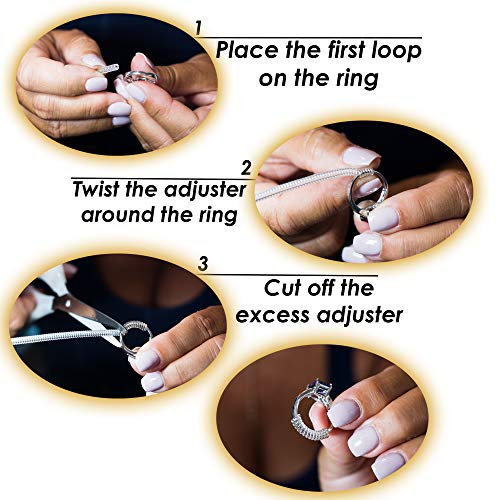 Ringo Invisible Ring Size Adjuster for Loose Rings Ring Adjuster Fit Any Rings, Ring Sizers, 10 PCS (Deluxe)