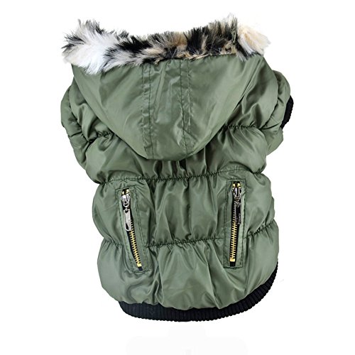 Brightup Haustier Hund Winter warme Kleidung Reißverschluss-Mantel-Jacke Bekleidung Zubehör