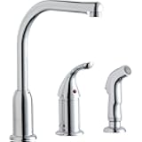 Elkay Everyday LK3001CR Deck Mount Kitchen Faucet with Remote Lever Handle and Side Spray, Chrome