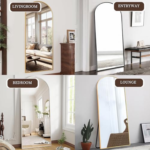 Image of OGCAU 70 inchx26 inch Arched Full Length Mirror, Floor Full Body Mirror, White