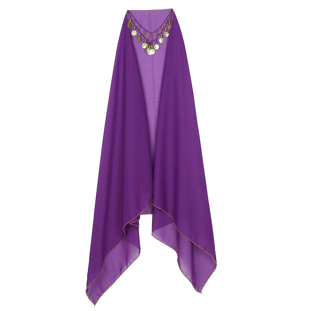 inhzoy Vestido Danza del Vientre para Mujer Disfraz de Princesa Árabe Traje de Baile India Lentejuelas Conjunto de Danza Oriental 4Pcs para Fiesta Actuación