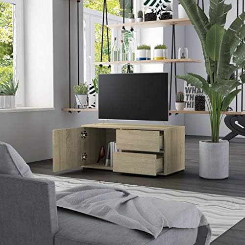 Ramton Small Modern TV Stand Media Entertainment 2 Drawer Cabinet Cupboard Storage Unit Lowboard Sonoma Oak