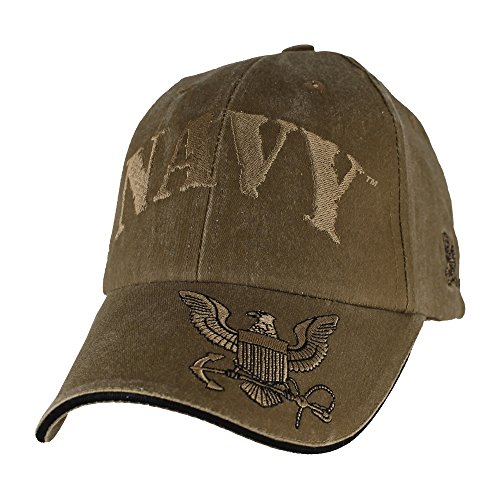 U.S. Navy Insignia Hat - USN Coyote Brown Washed Cap 6654