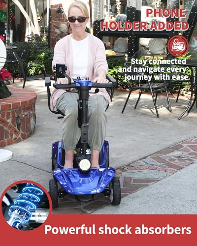 Image of Mobility Scooter,330lbs Capacity,4 Wheel Mobility Scooters for Seniors /Adults with 18 Miles 350W 330LBS Capacity,Detachable Lithium Battery, Adjustable Seat,Shock Absorber
