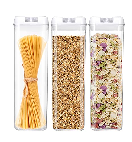 Sageware Vorratsdosen mit Deckel, Aufbewahrungsbox für Küche, luftdicht Vorratsbehälter, BPA-frei, Stapelbar, Frischhaltedosen für Lebensmittel, Food Container, Storage Jars, 3er Set Cover