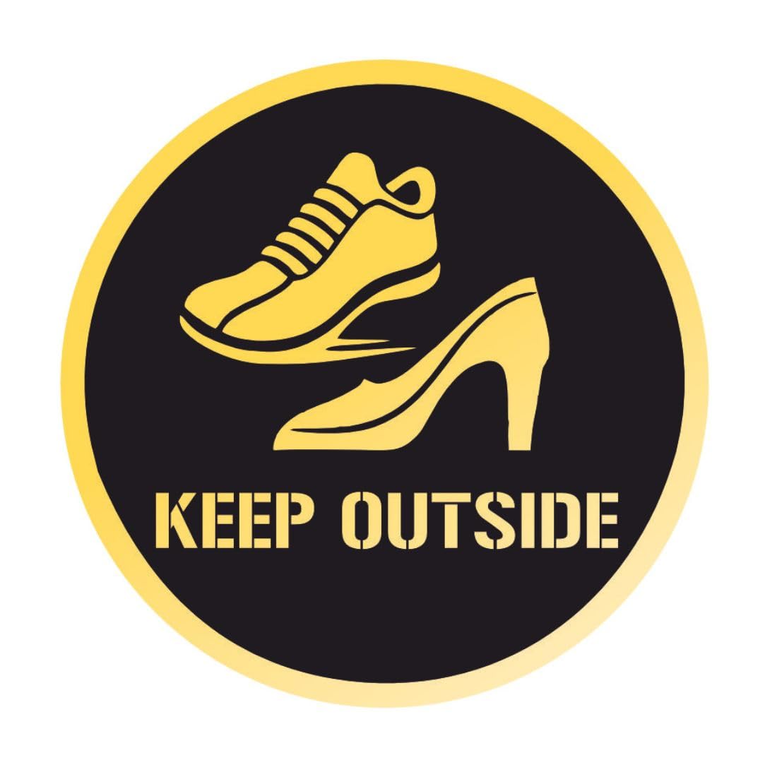 Zesta Push Pull Acrylic Sticker | Push Pull Sign for Glass Door | Door Sticker for Office Entrance | Open Close Sign Board for Shop | Washroom Toilet Signage Board(No Shoes)