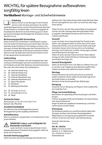 dobar® 58525e Vertikales Blumenbeet Dreistufig | Vertikales Hochbeet mit 3 Pflanzkästen | Vertikalbeet für Garten/Terrasse/Balkon | Blumentreppe inkl. Pflanzfolie | 49,5 x 30 x 78 cm | Braun