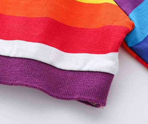 Camisetas Polo Mardonskey Meninos de Manga Comprida de Algodão Listrado para Crianças, Polo Rainbow/