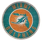 Fan Creations Miami Dolphins Wood Sign 12 Inch Round State Design