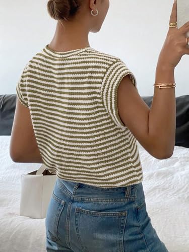 Image of Jawdrobe Women's Striped Western Top Round Neck Cap Sleeve T-Shirt for Women