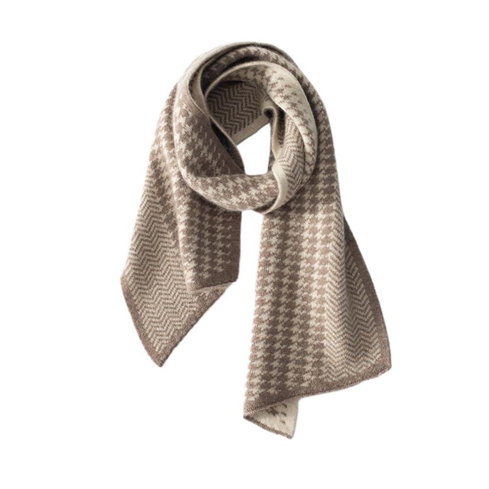 Sciarpa in cashmere 100%, sciarpa spessa pied de poule da uomo e donna, otto importanti protezioni for il collo lavorate a maglia Sciarpa(Noir)