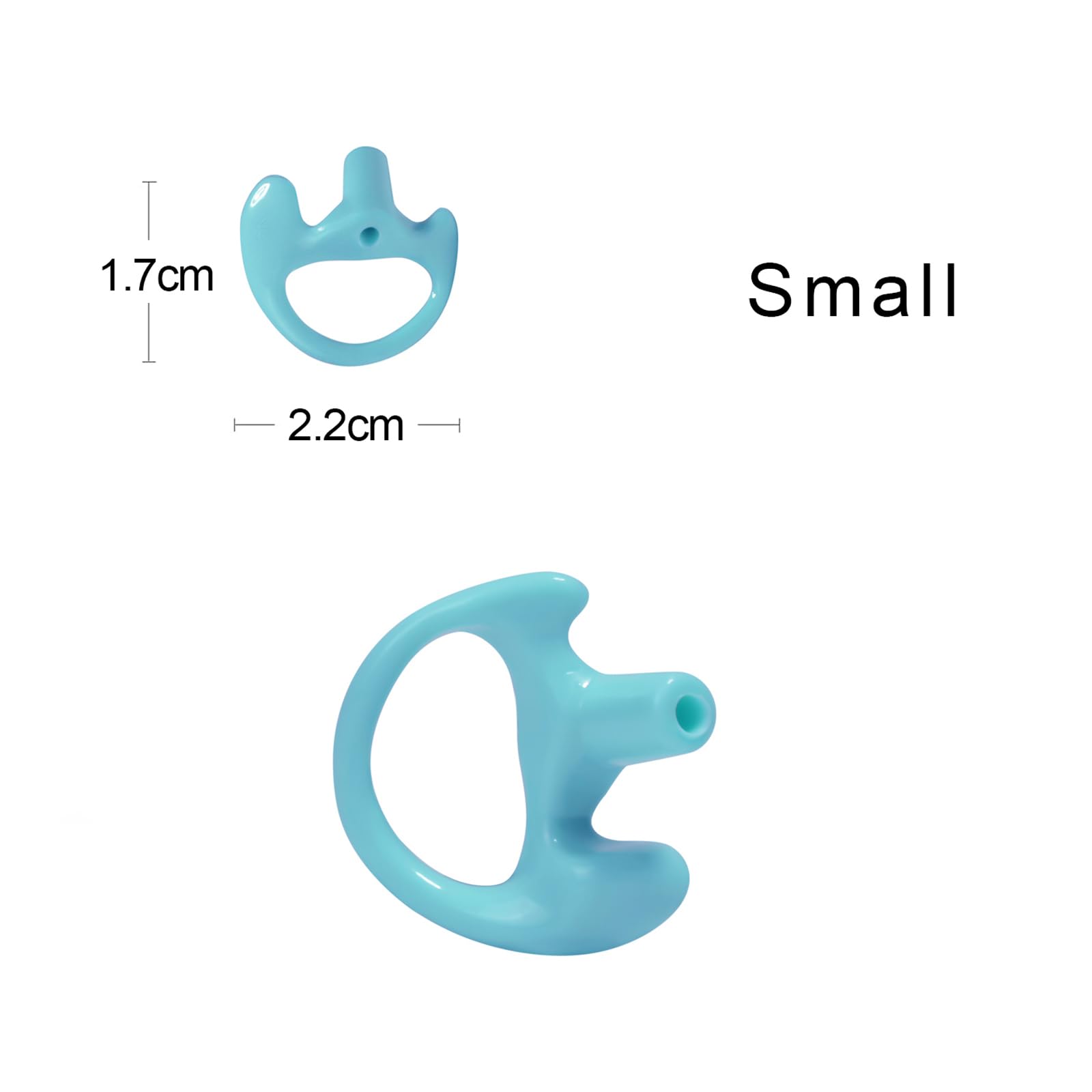 Replacement Soft Earmould Earpiece Earbud Air Acoustic Headset Earplug for Walkie Talkie Coil Tube Audio Kits,5 Pairs (Blue, Small) — view 2