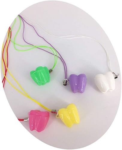 Miniatura 8 de DAMEING Paquete de 50 cajas de almacenamiento de dientes, lindo organizador de dientes de leche para bebés, protector de dientes perdidos, collar