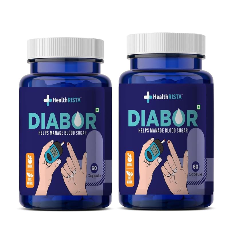 Diabor For Diabetic Care Supplements with Karela, Gudmar, Jamun | Help Control Blood Sugar Levels | Natural Glucose Regulator 120 Diabetes Capsule