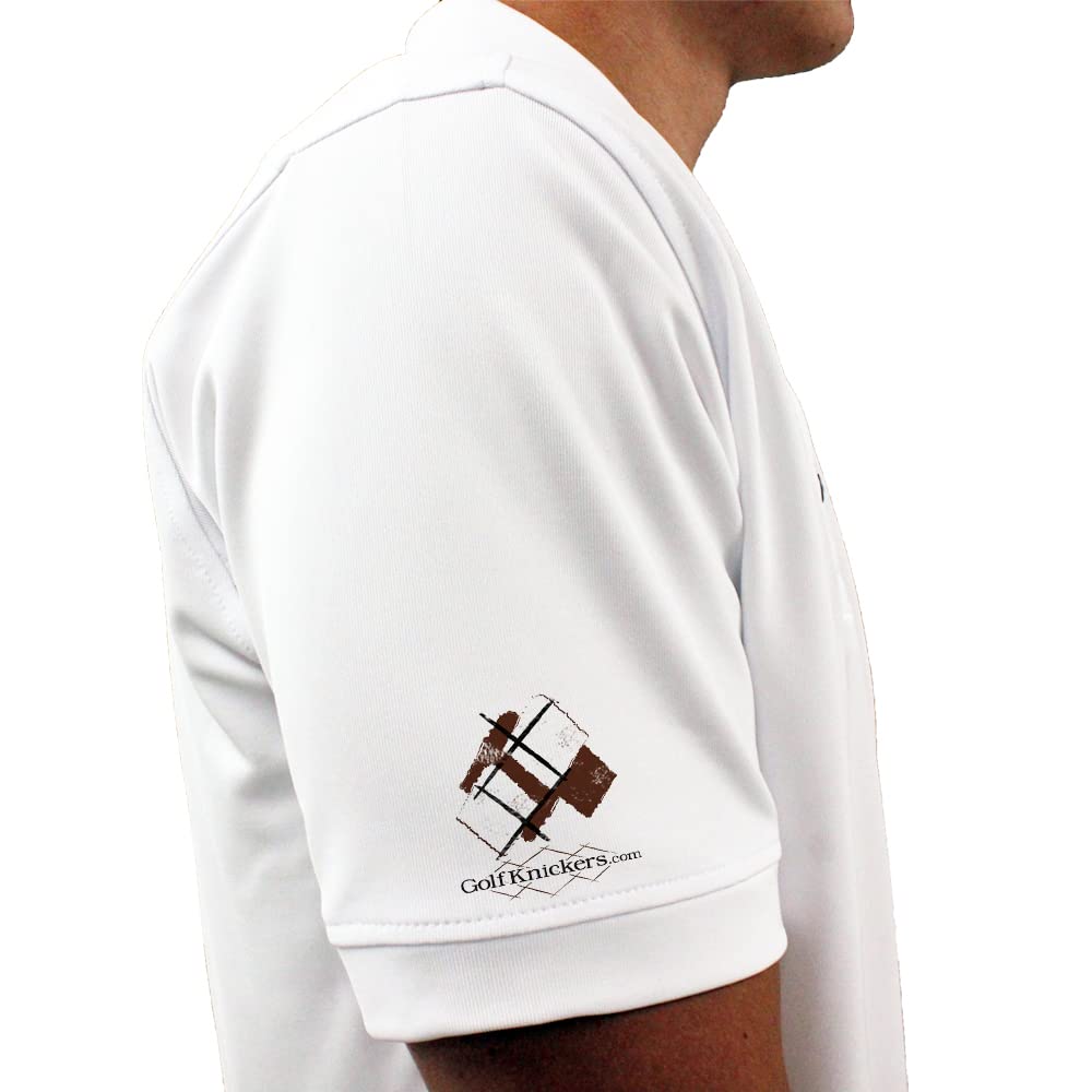 Dry Fit Graphic Golf Polo da uomo, ideale per lo sport e tutte le attività all'aria aperta, Argyle Utopia, Marrone/Bianco, 4X-Large + Socks
