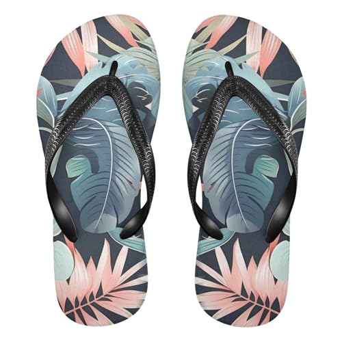 Chanclas de goma con diseño de plantas tropicales, ligeras, para boda, Plantas tropicales, X-Small