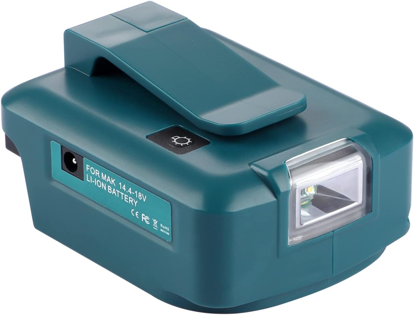 JJFX ADP05 Power Source Charger with 2 USB Ports and LED Light and DC 12V 2A Port Compatible with Makita 14.4v ~ 20v Battery Lithium-Ion LXT Batteries