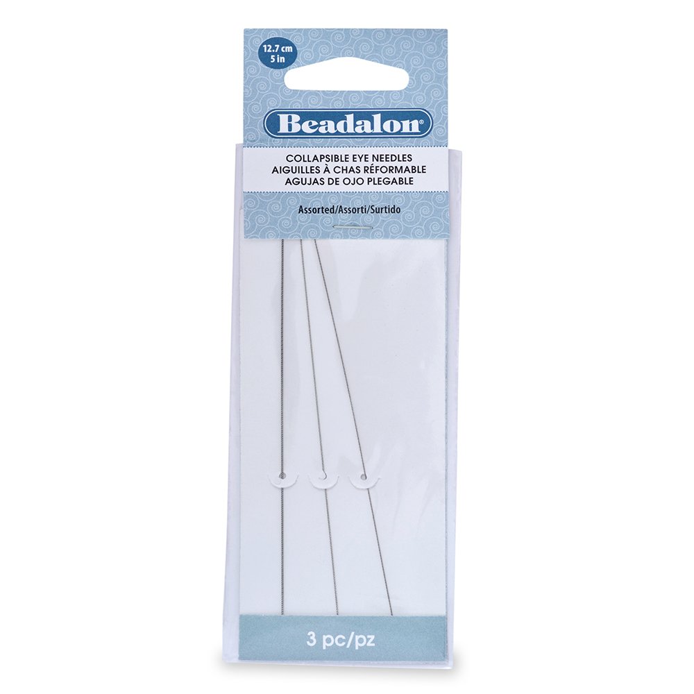 Artistic Wire Beadalon 5-inch 3-Piece Collapsible Eye Needles, Assorted