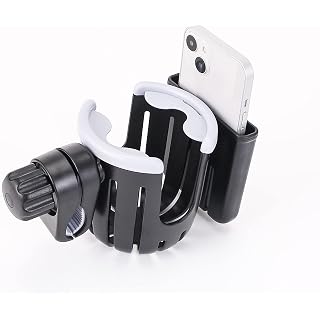 Stroller Cup Holder, Baby Stroller Bottle Holder, Bike Cup Holder, Bike Phone Holder, Water Bottle Holder for Walker, Wheelchair, Kids Bikes, e-Bike, Cruiser, Scooter (B)