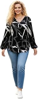 P.S. FASHION Womens Cotton Printed V-Neck Long Sleeve Casual Tunic Top Casual Office Wear Price In India