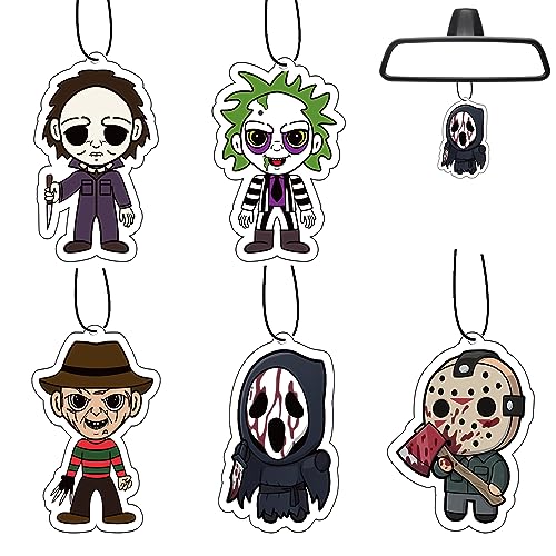 Image of Halloween horror Car Air Fresheners - Cute & Scary Car Interior Accessory Hanging, Home Decoration, Fresh Room, Bathroom, Closet,Holiday Gift for Men and Women, Pack of 5