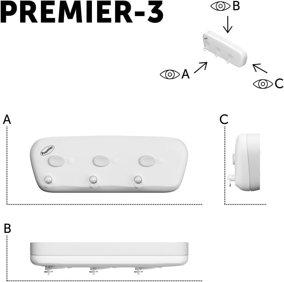 M67642 104003 Wall Mounted Drying Rack, Acrylonitrile Butadiene Styrene, White