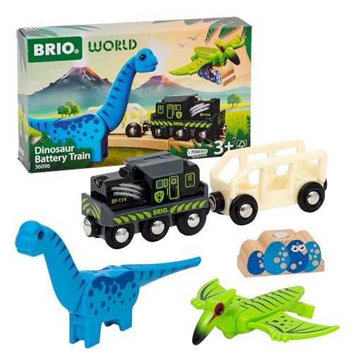 BRIO World - 36096 Dinosaurier Batteriezug - Spielzeugzug für Kinder ab 3...