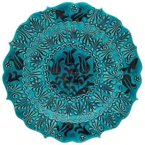 Ayennur Turkish Decorative Plate 9.85"(25cm) Handmade Ceramic Ornament for Home&Office Wall Hanging Decor (Green) Cover