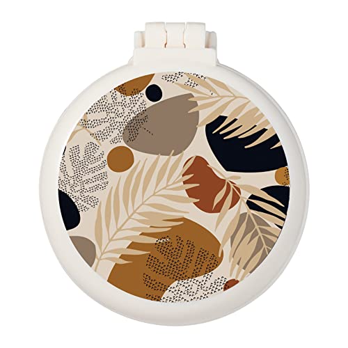 Mini Hairbrush, Pocket Hairbrush With Mirror, Portable For Purse/Pocket, Travel Size (Autumn Leaves) #TOP22