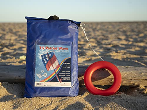 In The Breeze 2980 Patriot Wave 7.5 Parafoil Kite, 28" W X 36" H X 10" D #TOP3