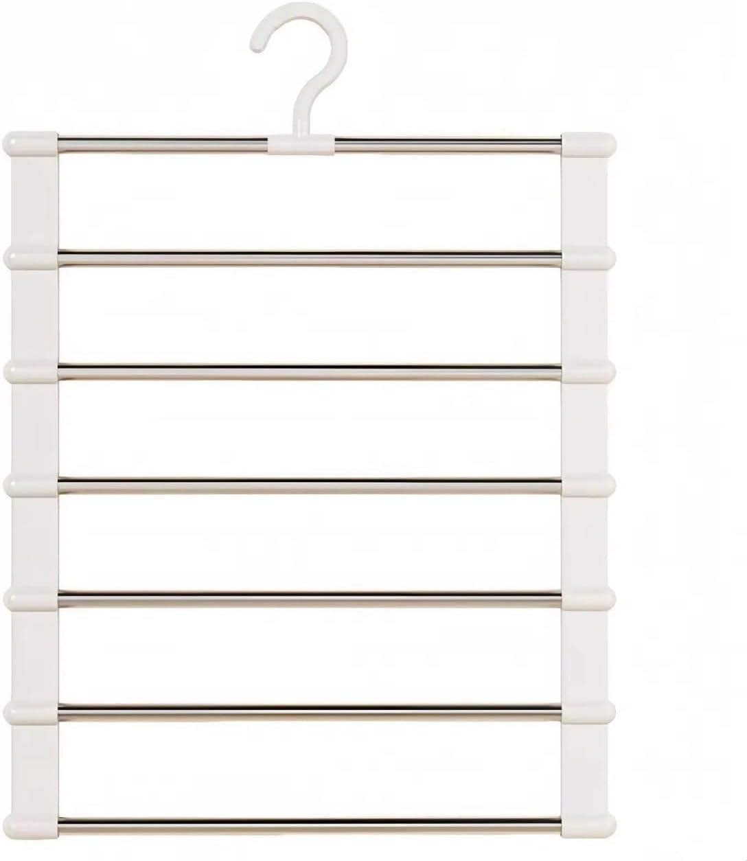 Multi Layer Pants Hanger with Stainless Steel Rods, Space Saving Closet Hanging Organizer