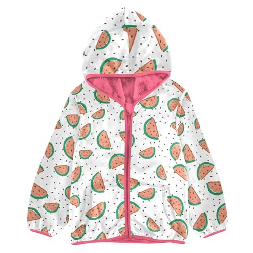 OTVEE Watermelon Seamless Kids Hoodie Jacket Fall Spring Full Zip Warm Outwear Coat