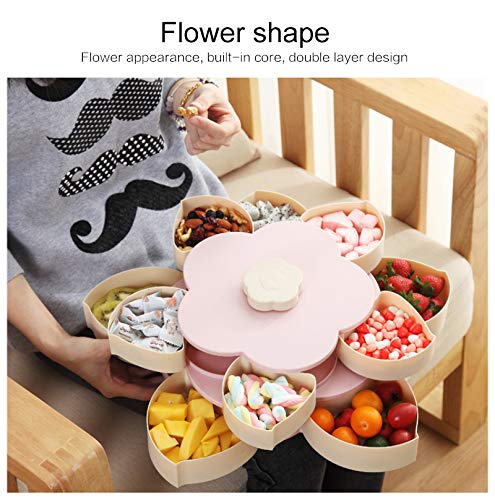 oobest Profitez du plateau de fruits pour le bureau à la maison de la boîte de stockage des aliments de bonbons Life-Bloom avec motif de fleurs