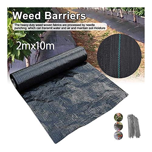 WY 2m X 10m Hoja Jardín Tejida Weed Control De Tela UV Estabilizado Negro Pesado 100gsm Paisaje De Tierra Cubierta De Membrana